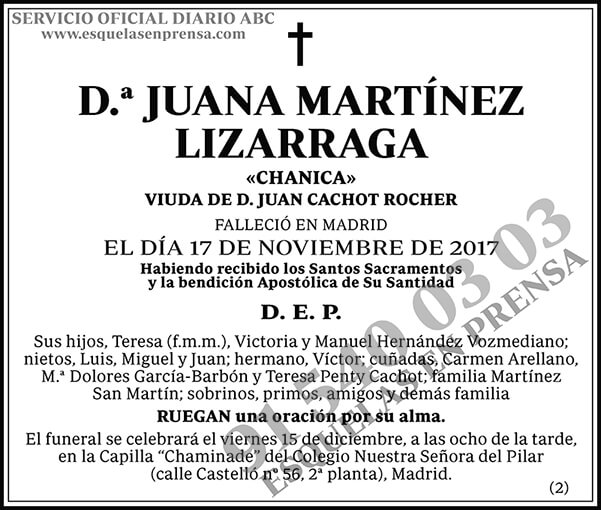 Juana Martínez Lizarraga